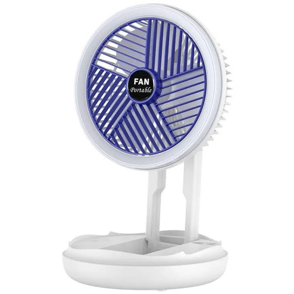 Настільний складаний вентилятор Folding Fan 2in1 with Night Light White