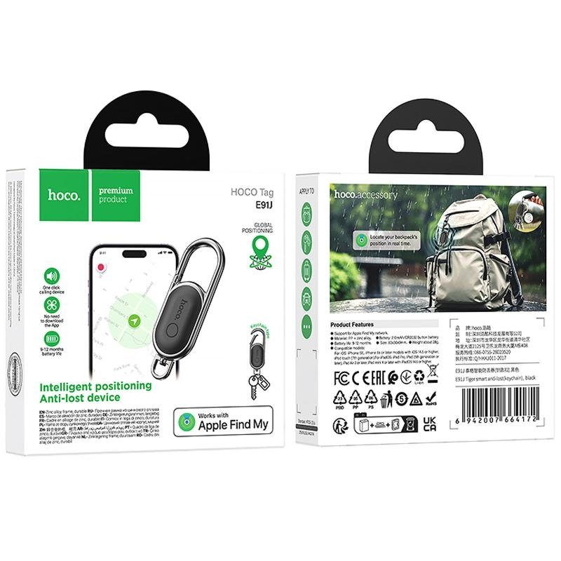 Трекер Hoco E91J Orbit Tag 230 mAh Black 2