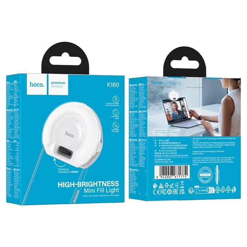 Портативна лампа для селфі Hoco K160 Olas 400 mAh White 2