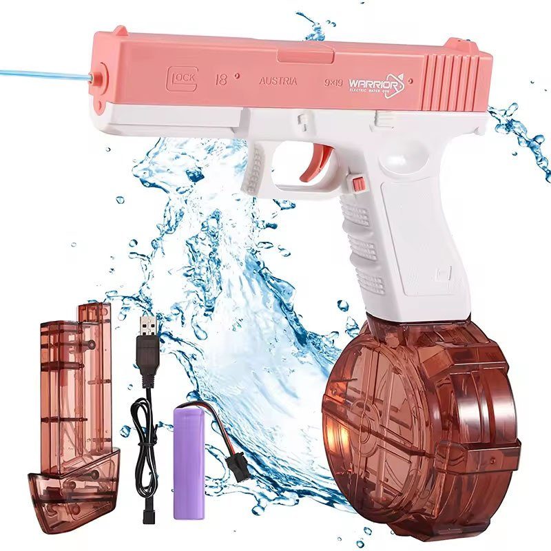 Водяний акумуляторний пістолет Glock Water Gun (250ml) with lithium battery Pink 2