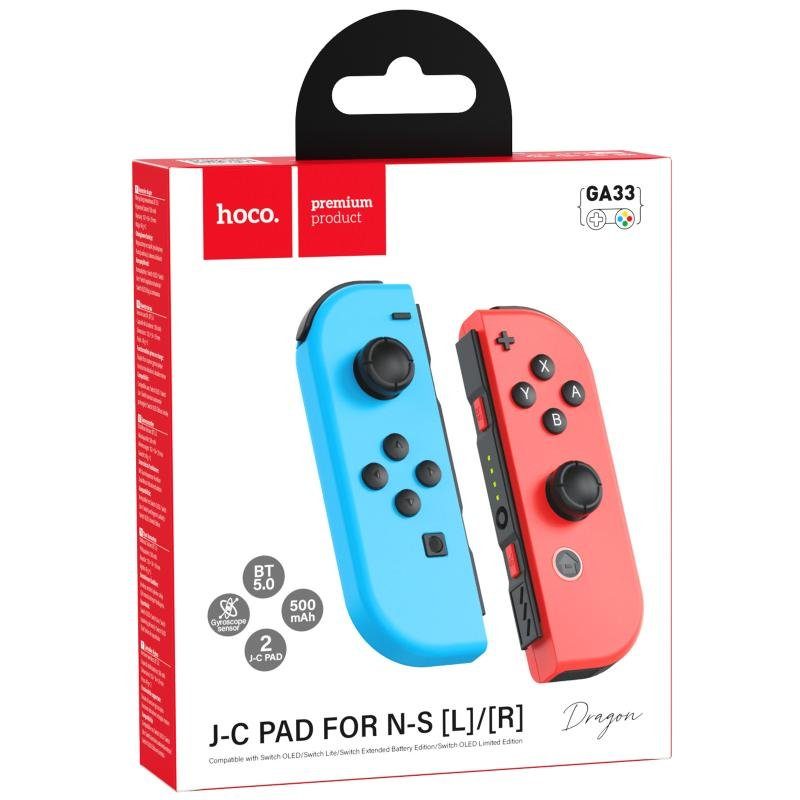 Бездротовий контролер Hoco GA33 Dragon for Nintendo Switch (500mAh) Red Blue 2