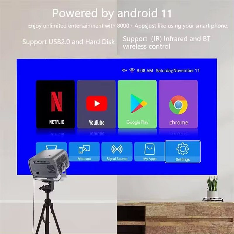 Проектор 4k ver.1 Android A10 Black 6