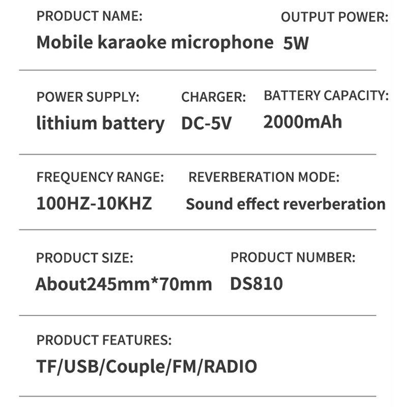 Караоке Мікрофон-колонка DS810 Blue 5