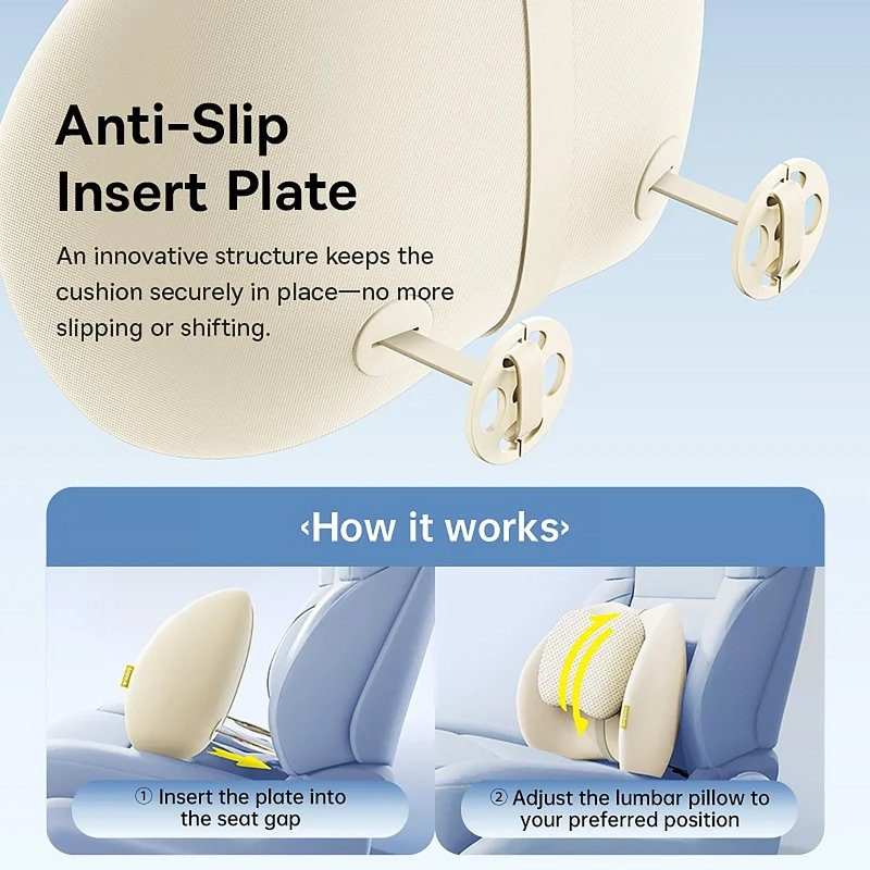 Подушка для попереку Baseus PrimeTrip VH2 Dual-Layer Lumbar (C01201) Starlight Off-White 4