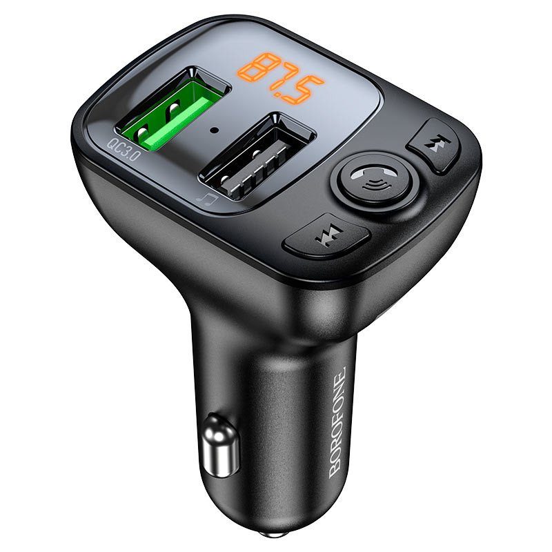 АЗП FM модулятор Borofone BC41 Eminency QC3.0 (2USB-A) Чорний 8