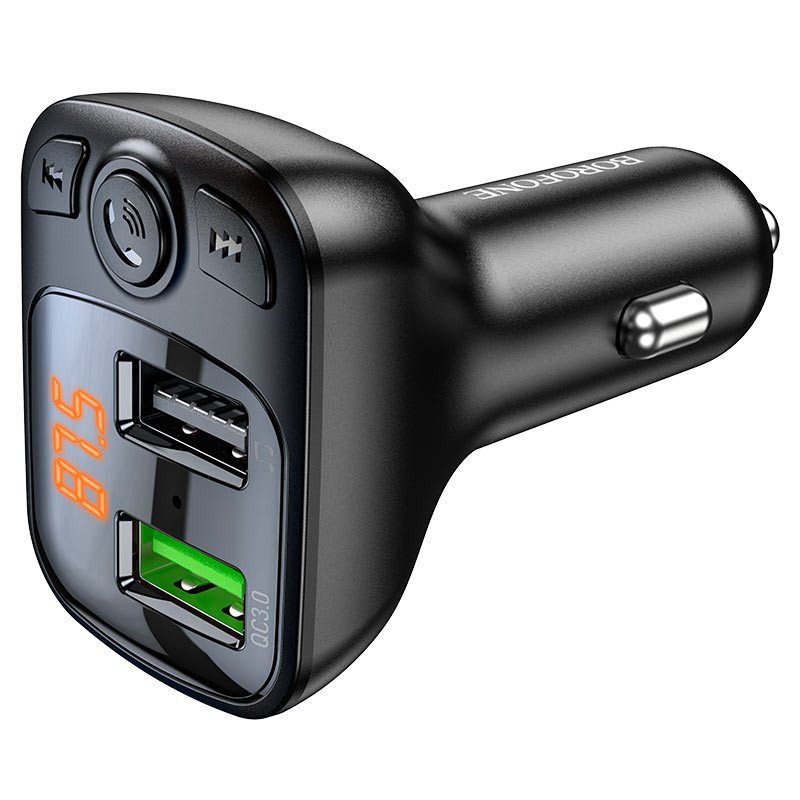 АЗП FM модулятор Borofone BC41 Eminency QC3.0 (2USB-A) Чорний 4