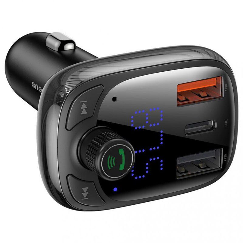 АЗП FM модулятор Baseus S-13 36W (2USB-A/1C) (CCMT000101) Чорний 3