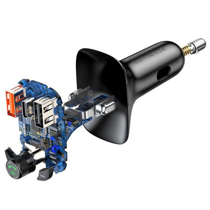 АЗП FM модулятор Baseus S-13 36W (2USB-A/1C) (CCMT000101) Чорний 4