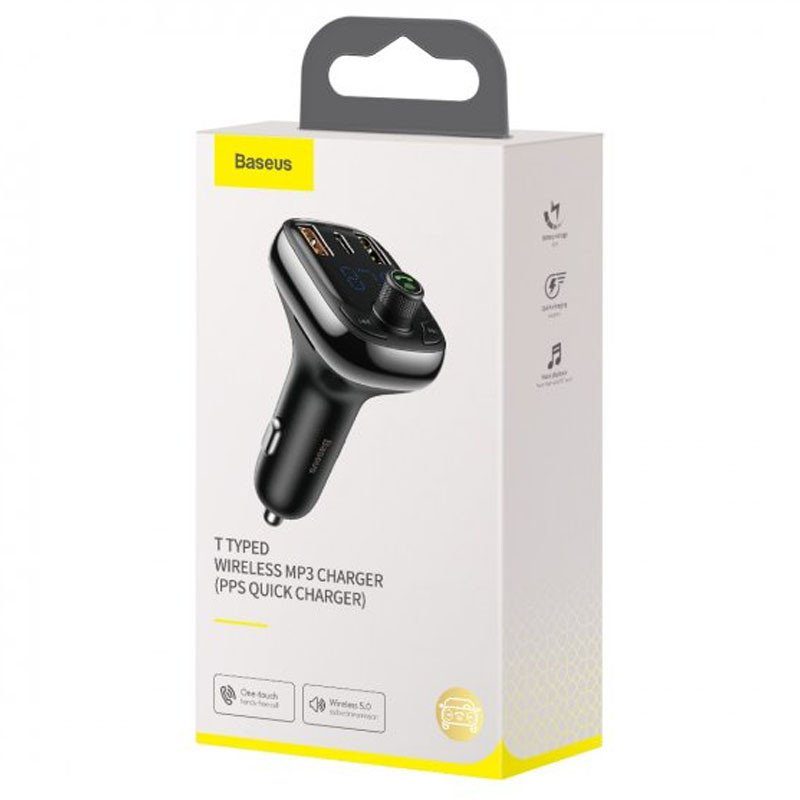 АЗП FM модулятор Baseus S-13 36W (2USB-A/1C) (CCMT000101) Чорний 5