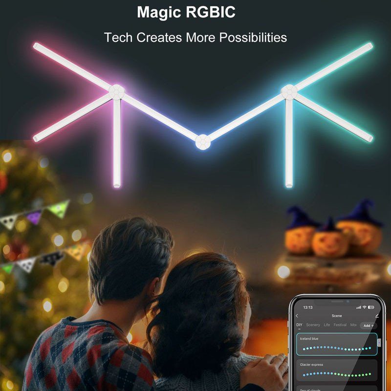 Модульний настінний світильник LED RGB 5V SAL-014B 9pcs Blue 4