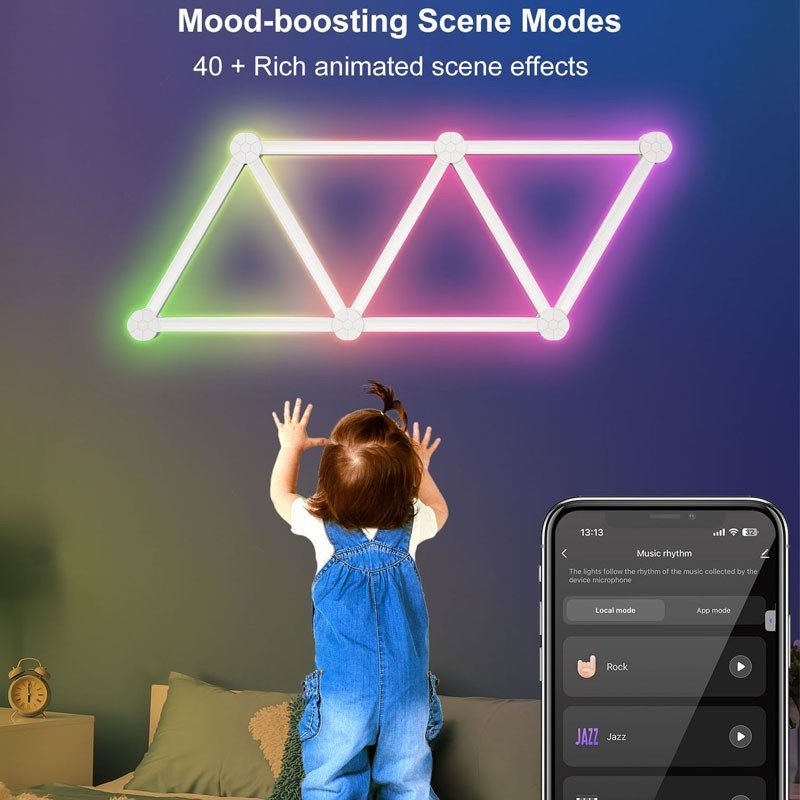 Модульний настінний світильник LED RGB 5V SAL-014B 9pcs Blue 2