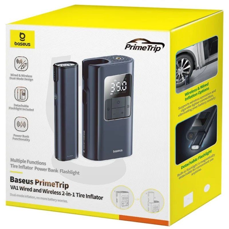 Автомобільний насос Baseus PrimeTrip VA1 2-in-1 1750 mAh (C11169001121-00) Cosmic Black 6
