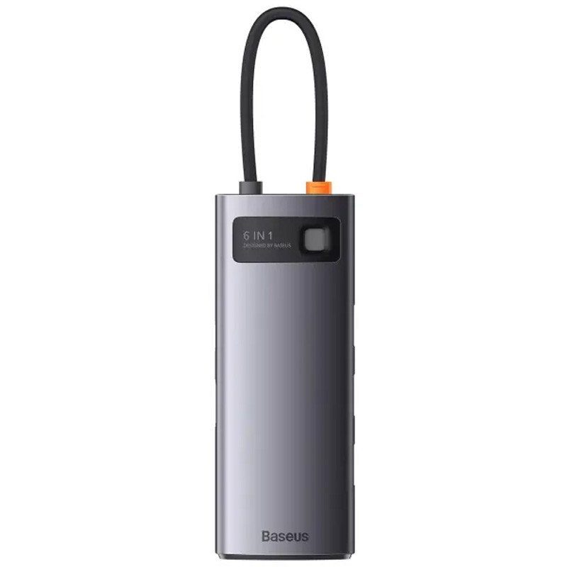 Перехідник HUB Baseus Metal Gleam Series 6-in-1 Multifunctional Type-C (WKWG080013) Gray 3