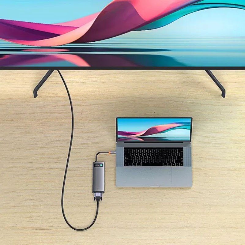 Перехідник HUB Baseus Metal Gleam Series 6-in-1 Multifunctional Type-C (WKWG080013) Gray 6
