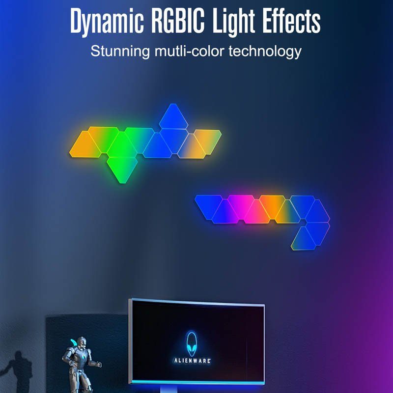 Настінний світильник Smart Triangular Quantum Light SAL-012B Bluetooth USB interface with app 10pcs White 5