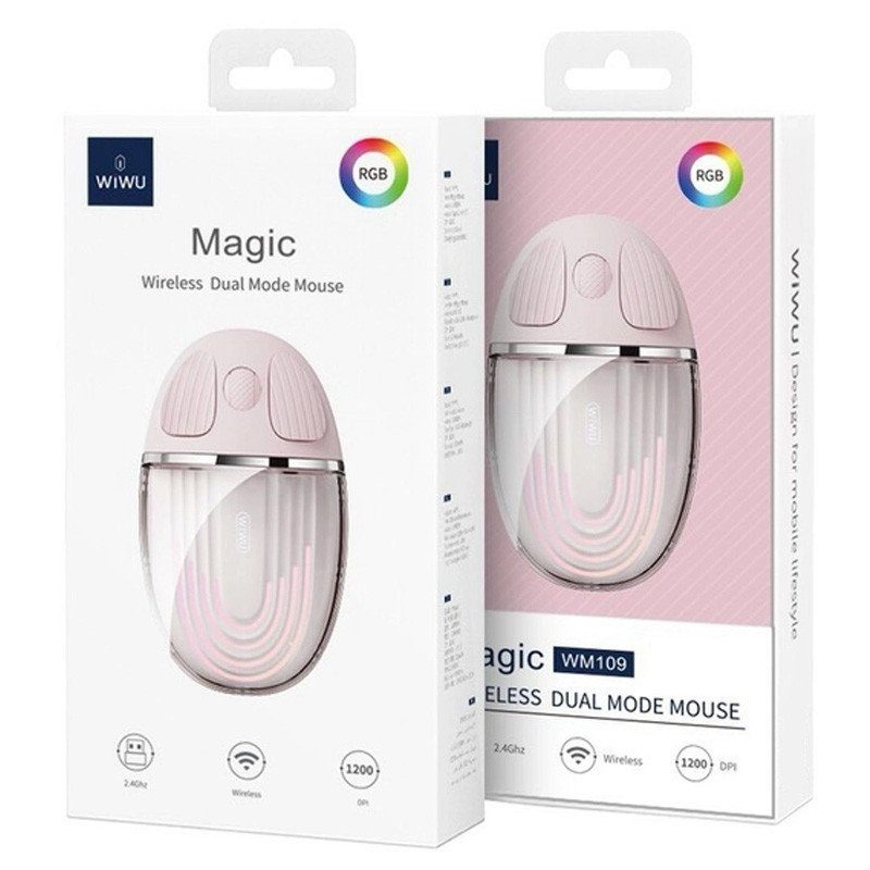 Миша бездротова WIWU WM109 Bluetooth + 2.4G Pink 2