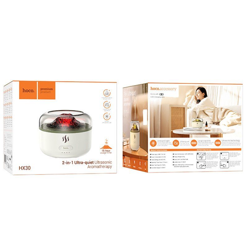 Зволожувач повітря Hoco HX30 Ultrasonic aromatherapy 160ml White 6