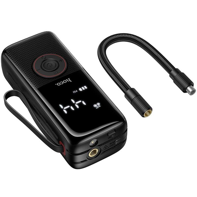 Автомобільний насос Hoco ZP18 Enlighten smart air pump Black 5