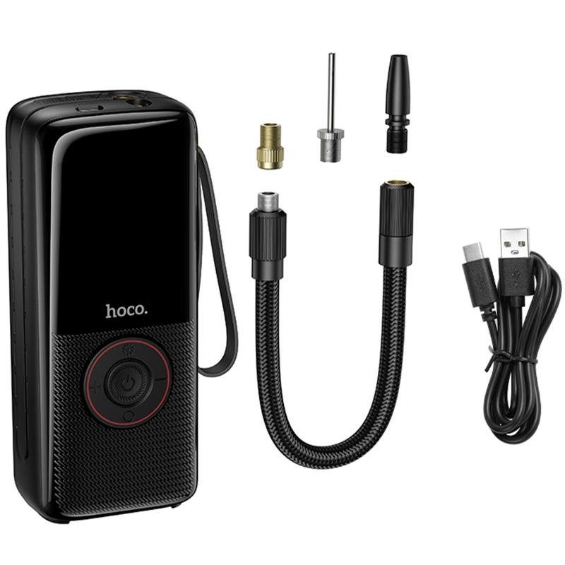 Автомобільний насос Hoco ZP18 Enlighten smart air pump Black 3