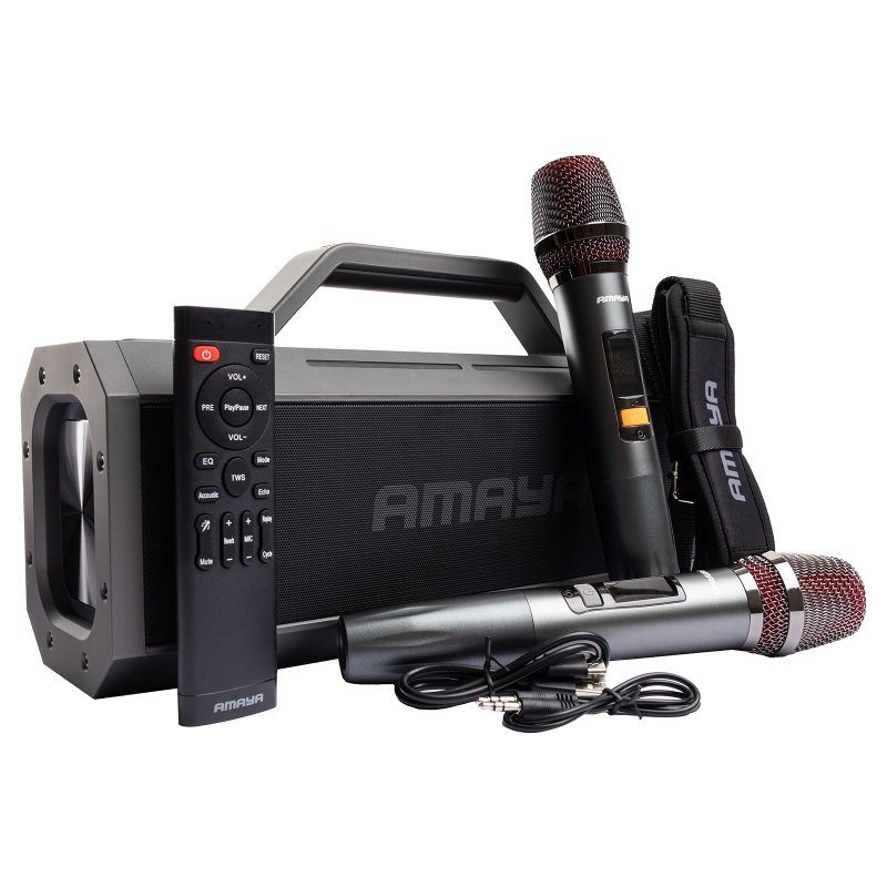 Bluetooth Колонка Amaya ASP-150 Two-person 150W + два мікрофони Black 8