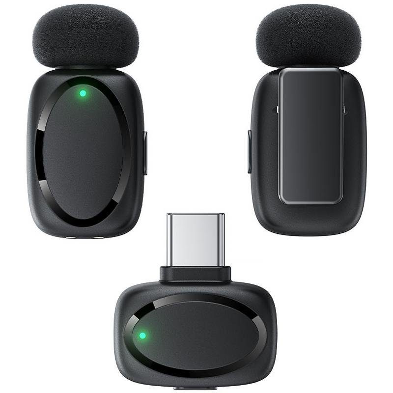 Петличний бездротовий мікрофон Acefast R2 Dual-mic Type-C Black 3