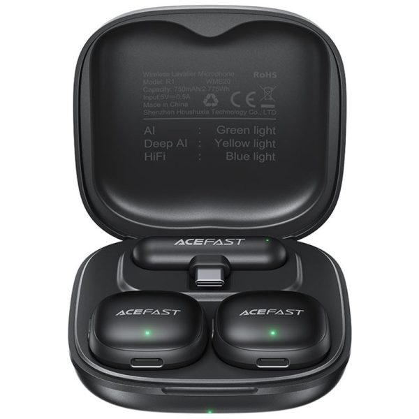 Петличний бездротовий мікрофон Acefast R1 Type-C Black