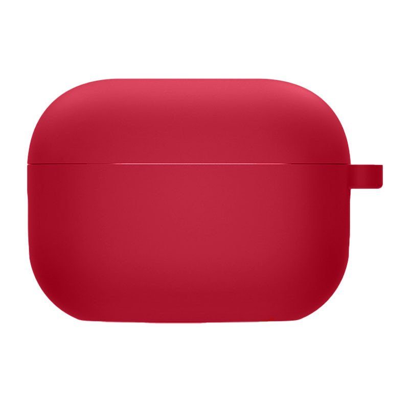 Силіконовий футляр з мікрофіброю для навушників Airpods Pro 2 / Pro Червоний / Rose Red