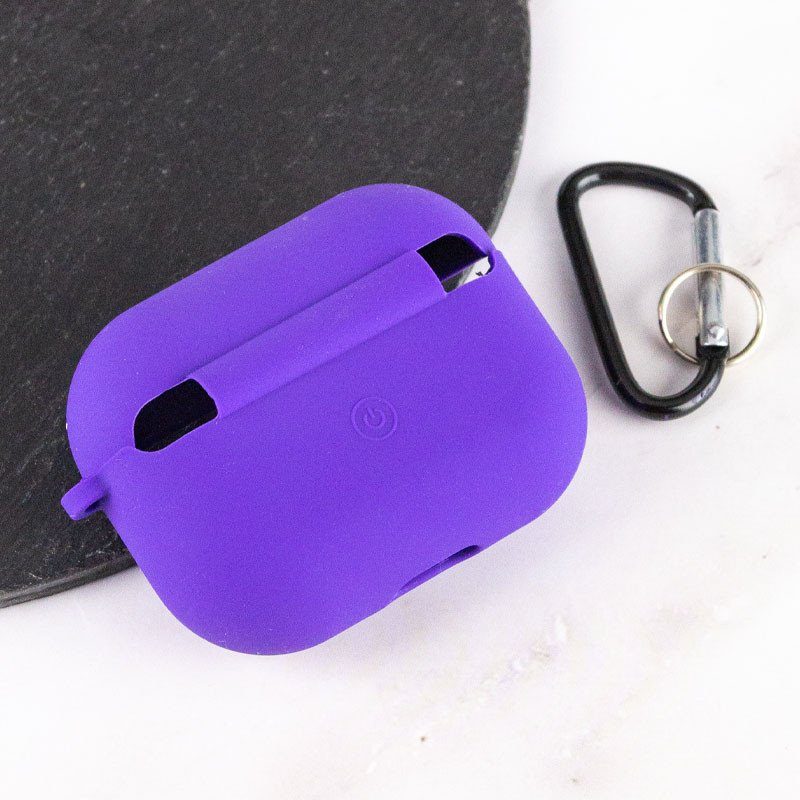 Силіконовий футляр з мікрофіброю для навушників Airpods Pro 2 / Pro Фіолетовий / Ultra Violet 3