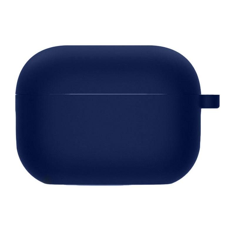 Силіконовий футляр з мікрофіброю для навушників Airpods Pro 3 Темно-синій / Midnight blue