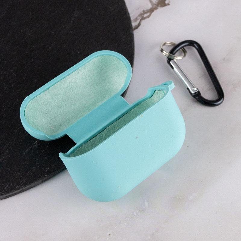 Силіконовий футляр з мікрофіброю для навушників Airpods Pro 3 Бірюзовий / Marine Green 3