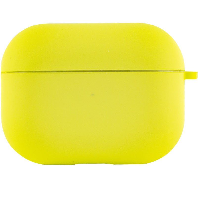 Силіконовий футляр з мікрофіброю для навушників Airpods Pro Жовтий / Bright Yellow 2