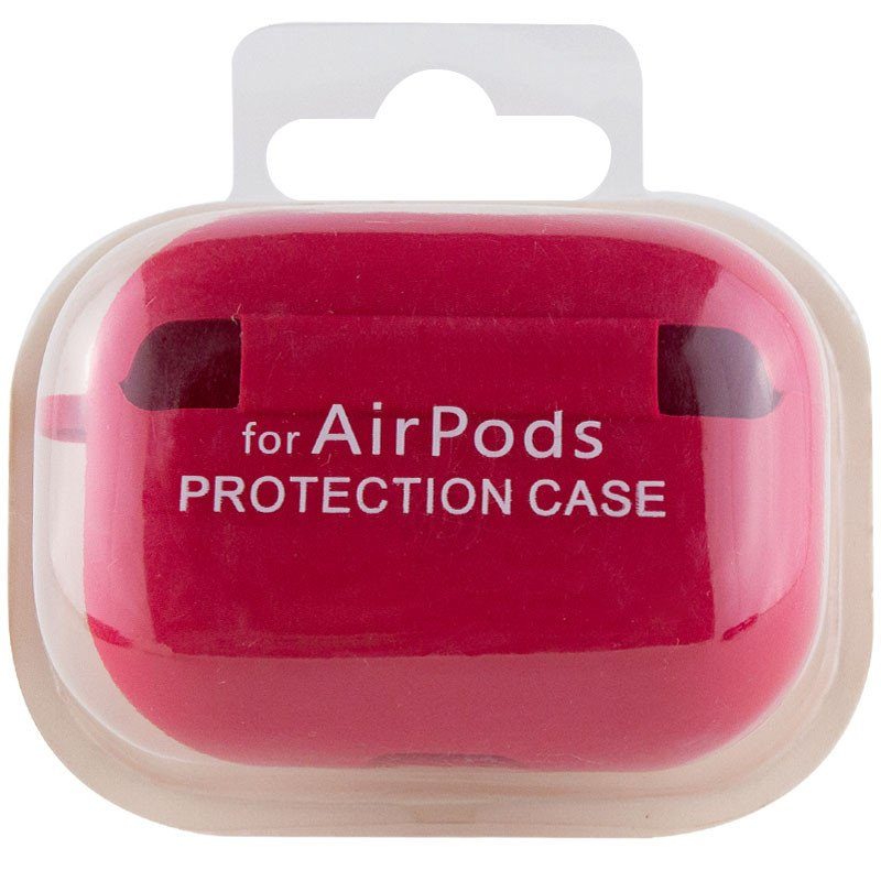 Силіконовий футляр з мікрофіброю для навушників Airpods Pro Червоний / Rose Red 4