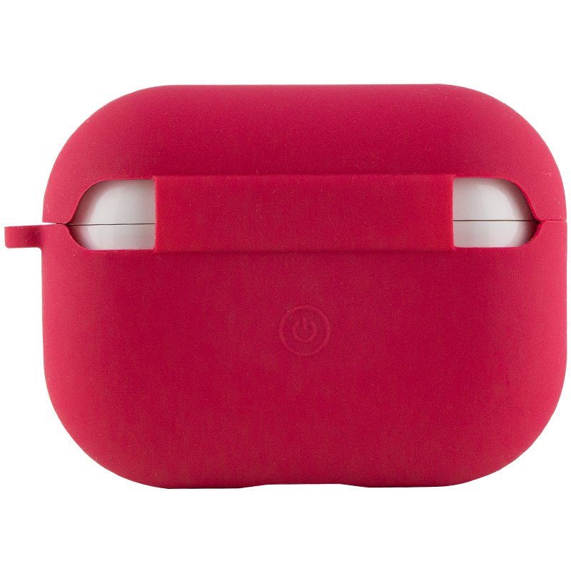 Силіконовий футляр з мікрофіброю для навушників Airpods Pro Червоний / Rose Red 3