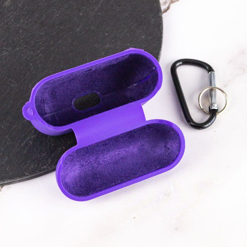 Силіконовий футляр з мікрофіброю для навушників Airpods Pro Фіолетовий / Ultra Violet 4