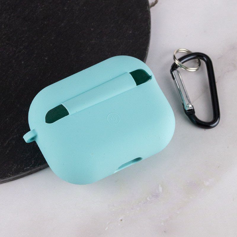 Силіконовий футляр з мікрофіброю для навушників Airpods Pro Бірюзовий / Marine Green 4