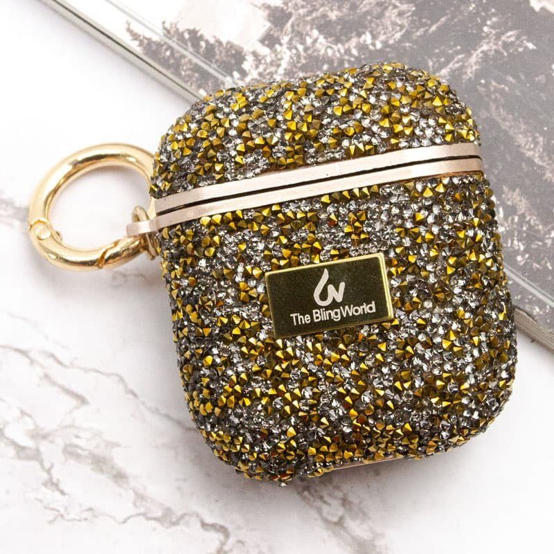 TPU чохол Bling World Rock Diamond для навушників AirPods 1/2 Золотий 6