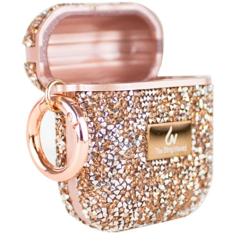 TPU чохол Bling World Rock Diamond для навушників AirPods 1/2 Рожевий 4