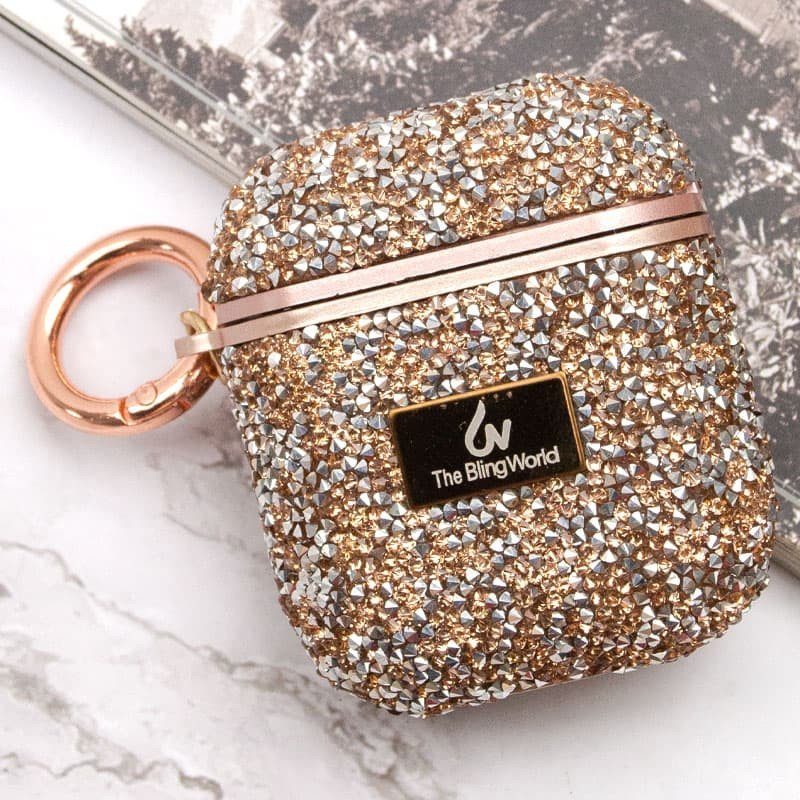 TPU чохол Bling World Rock Diamond для навушників AirPods 1/2 Рожевий 6