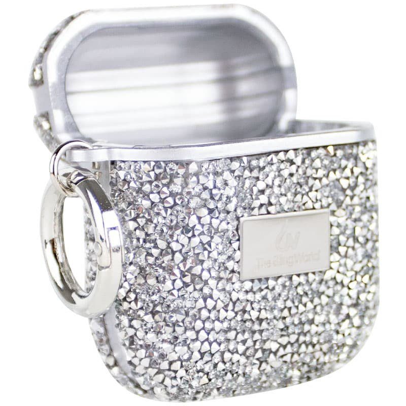 TPU чохол Bling World Rock Diamond для навушників AirPods 1/2 Срібний 4