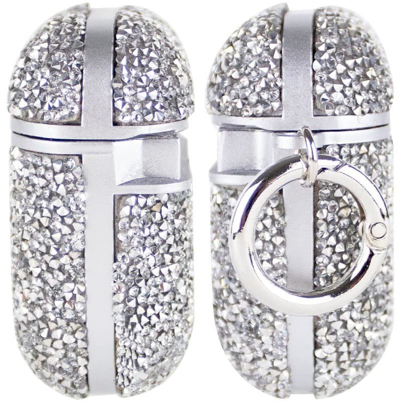 TPU чохол Bling World Rock Diamond для навушників AirPods 1/2 Срібний 3
