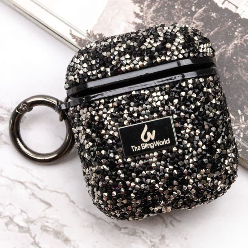 TPU чохол Bling World Rock Diamond для навушників AirPods 1/2 Чорний 6