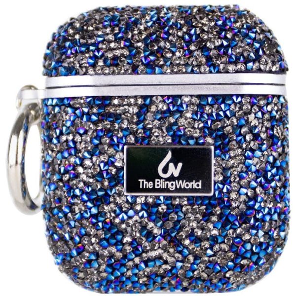 TPU чохол Bling World Rock Diamond для навушників AirPods 1/2 Синій
