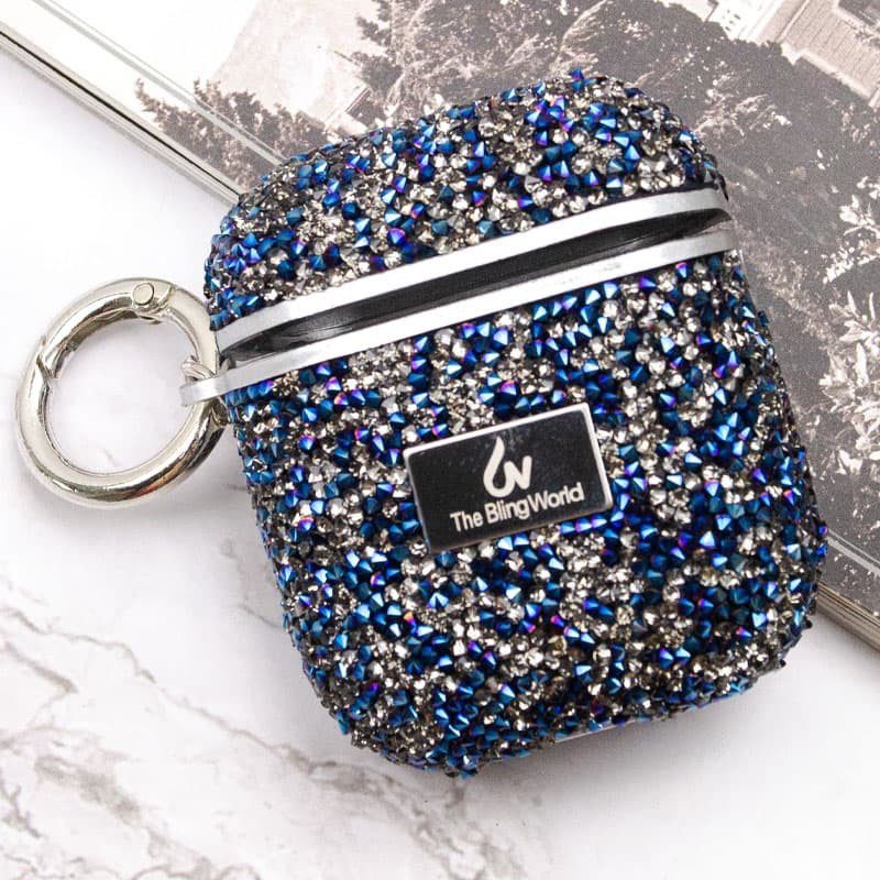 TPU чохол Bling World Rock Diamond для навушників AirPods 1/2 Синій 6