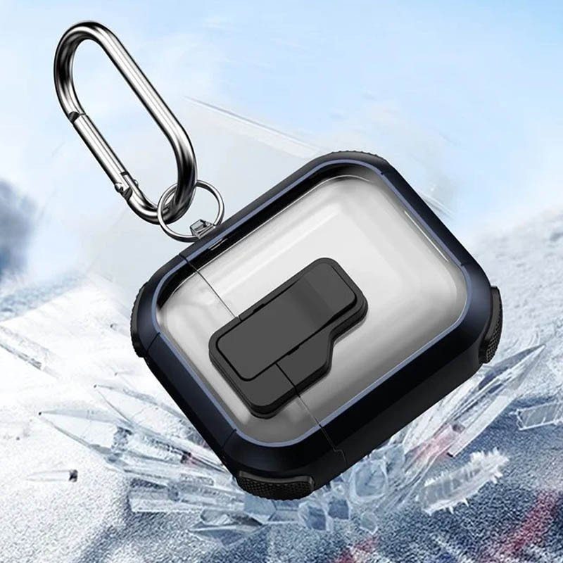 Футляр протиударний Locking Button для навушників Airpods 1/2 Blue 4