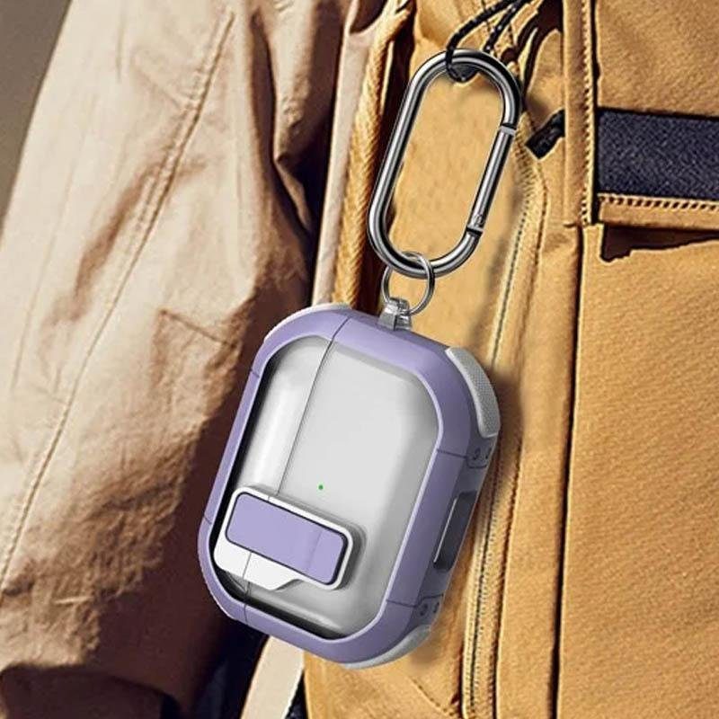 Футляр протиударний Locking Button для навушників Airpods Pro Light Purple 6