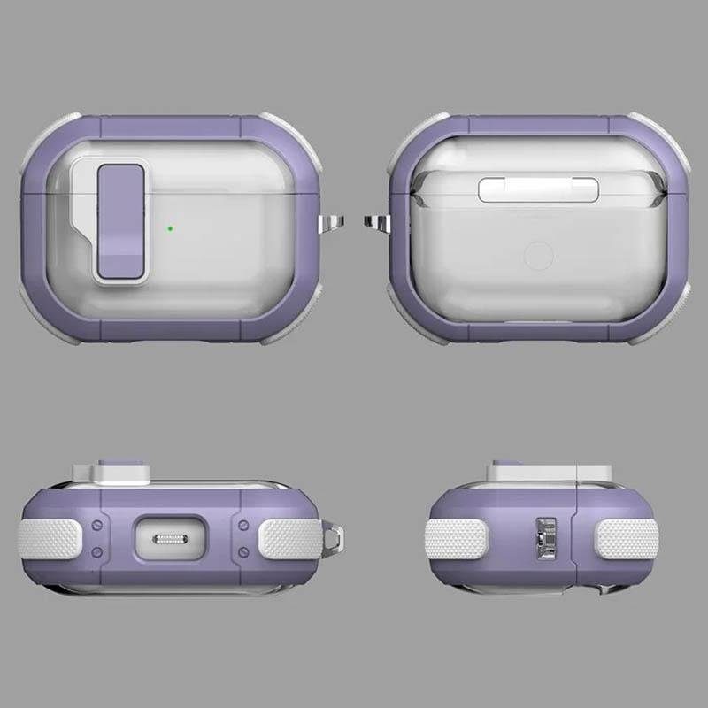 Футляр протиударний Locking Button для навушників Airpods Pro Light Purple 3