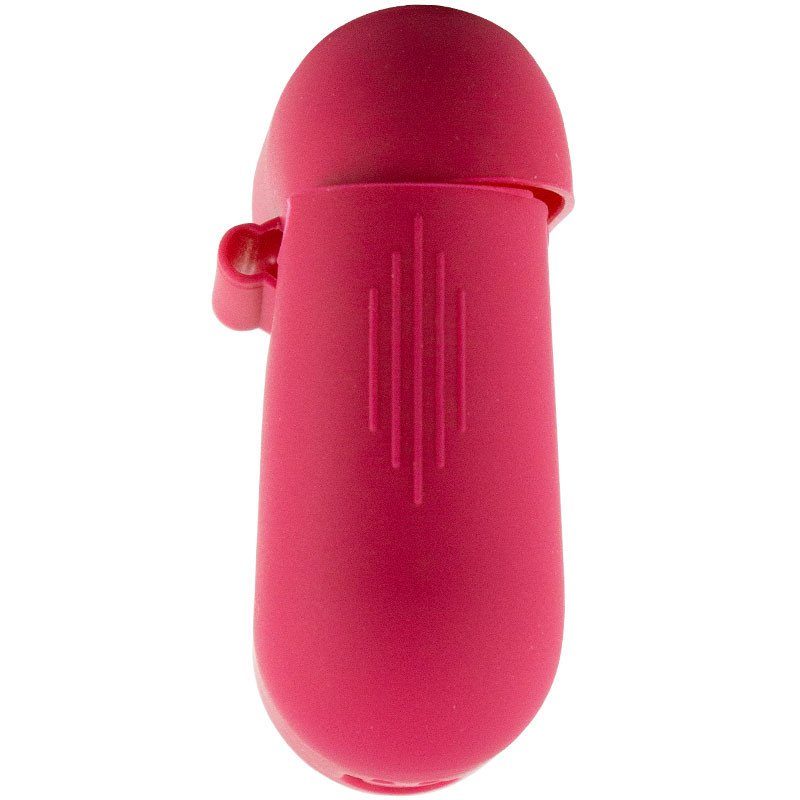 Силіконовий футляр New з карабіном для навушників Airpods 1/2 Червоний / Rose Red 4