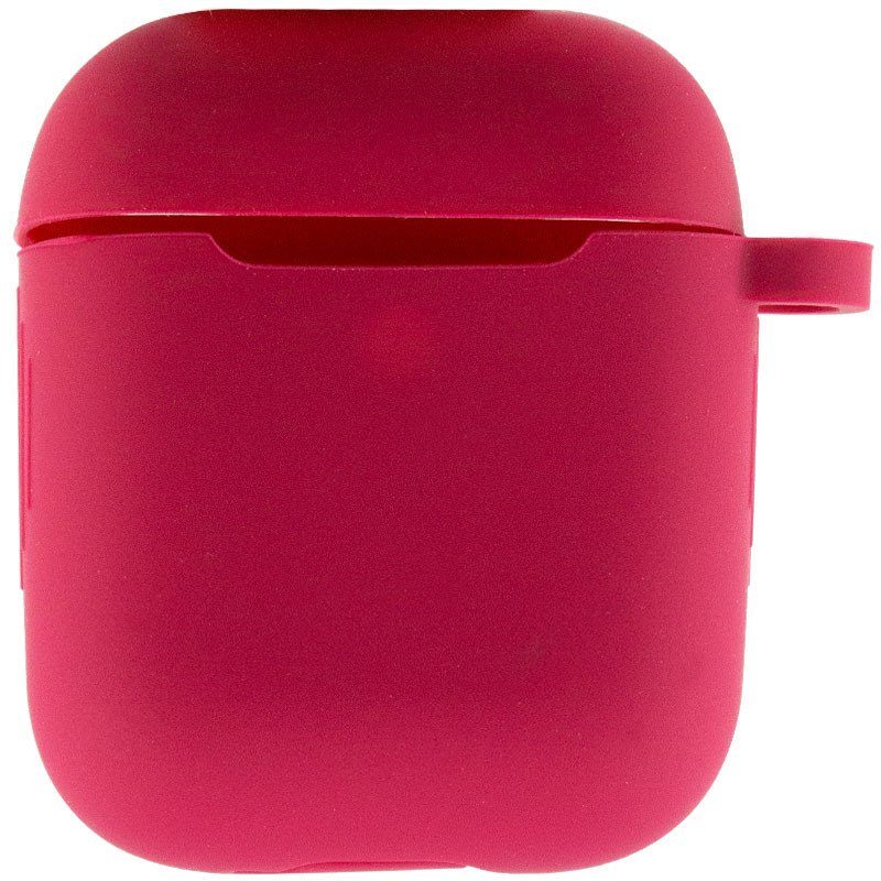 Силіконовий футляр New з карабіном для навушників Airpods 1/2 Червоний / Rose Red 2