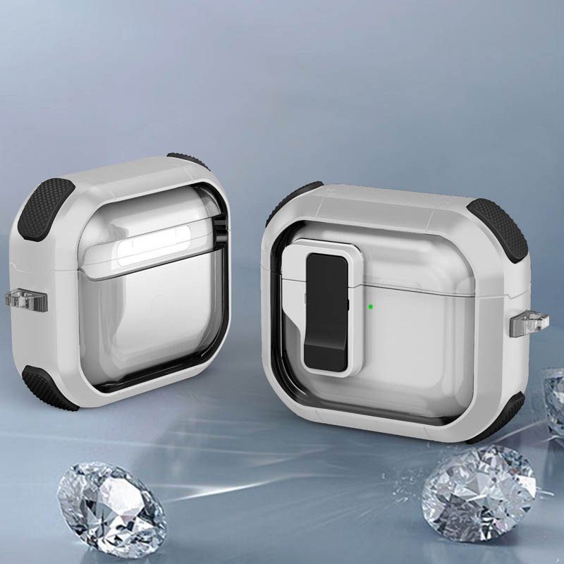Футляр протиударний Locking Button для навушників Airpods 3 White 4