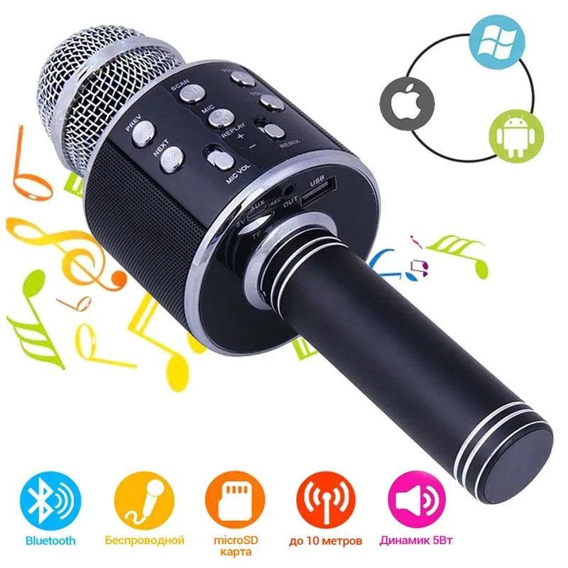 Караоке Мікрофон-колонка WS858 Black 4